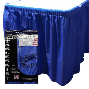 Blue Plastic Table Skirt