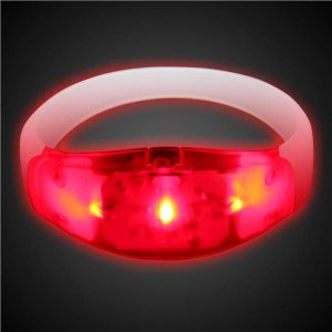Sound Activated Red LED Stretchy Bracelet