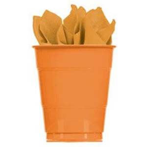 Orange Plastic 16 oz Cups