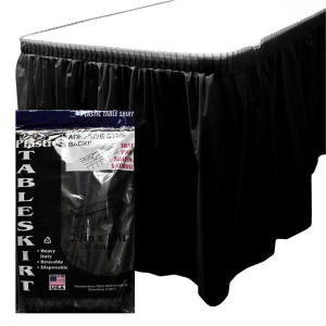 Black Plastic Table Skirt