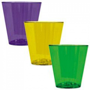 Mardi Gras 2 oz Plastic Shot Glasses