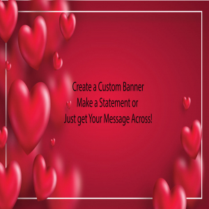 Red Valentine's Day Custom Banner - 12 x 24