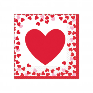 Hearts Beverage Napkins