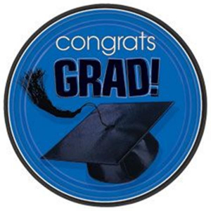 Blue Graduation 9" Plates