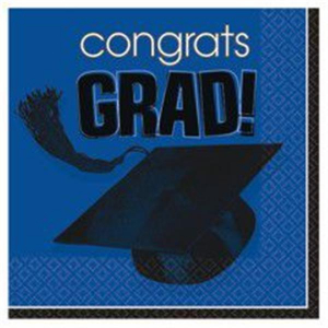 Blue Graduation Beverage Napkins