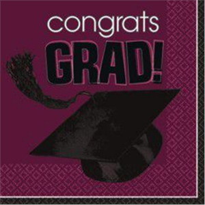 Maroon Graduation Lunch Napkins