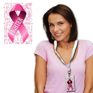 Pink Ribbon Pass With Lanyard