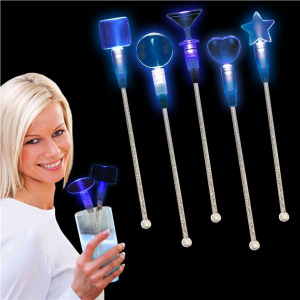 Blue LED and Light - Up Martini Cocktail Stir Sticks
