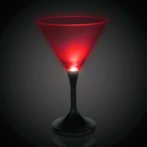 LED 7 oz Martini Glass With Black Stem