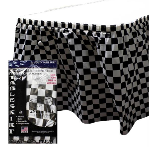 Checked Plastic Table Skirt