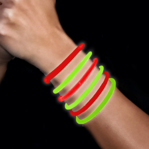 8 Inch Glow Sticks Bracelets for Christmas - Red & Green