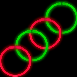 8 Inch Glow Sticks Bracelets for Christmas - Red & Green