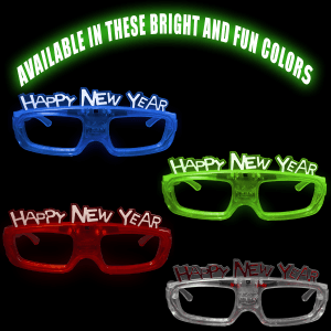 Sound Activated Light-Up "Happy New Year" Glasses
