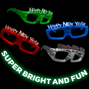 Sound Activated Light-Up "Happy New Year" Glasses
