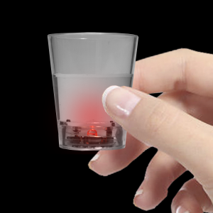 LED Light Up Liquid Activated Shot Glass - Red