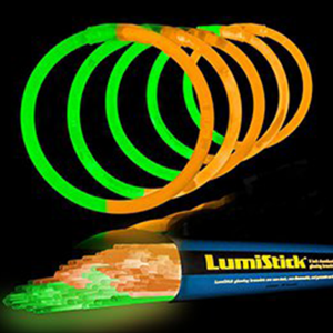 8 Inch Glowstick Bracelets - Bi-Color - Orange/Green