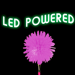 LED Light-Up Pom Pom Necklace - Pink