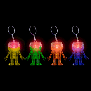 2" Light-Up Flashing Android Robot Keychains