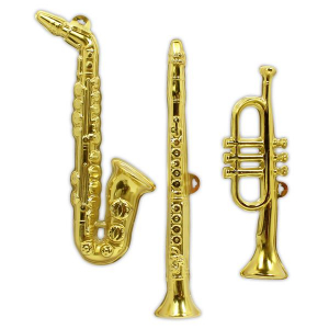 Gold Musical Decorations (Per 3 pack)