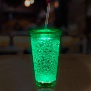 LED Green Crystal 16 oz Tumbler