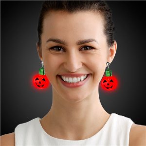 LED Jumbo Pumpkin Clip-On Earrings (Per pair)