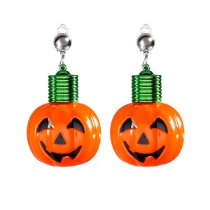 LED Jumbo Pumpkin Clip-On Earrings (Per pair)