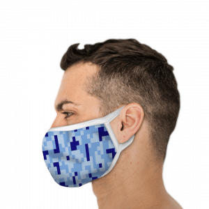 Blue Pixels Polyester Face Mask