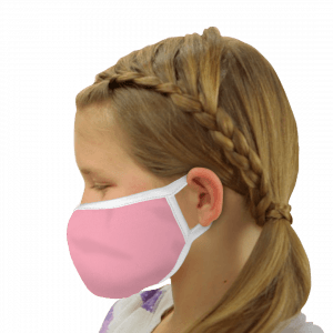 Solid Light Pink Polyester Face Mask