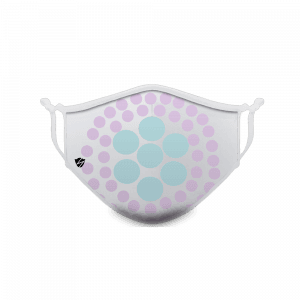 Light Purple, Teal Dots on White