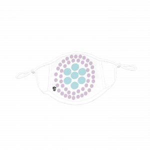 Light Purple, Teal Dots on White