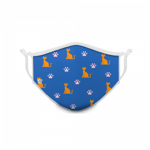 Cats & Paws Design On Blue
