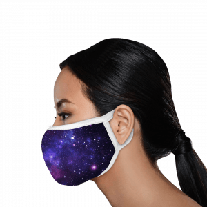 Purple Space Polyester Face Mask