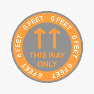 6 Feet Apart This Way Only Floor Decal
