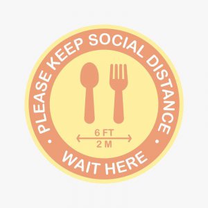 Please Keep Social Distance Kitchen Floor Decal