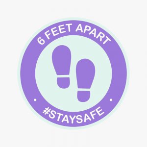 Stay Safe 6 Feet Apart Floor Decal