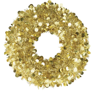 Gold Tinsel 17" Wreath