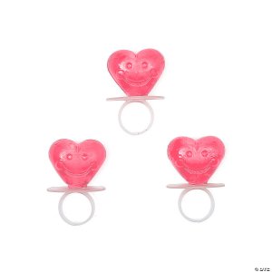 Heart-Shaped Ring Lollipops - 12 Pc.