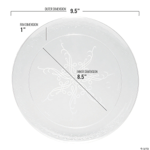 9" Clear Floral Round Disposable Plastic Buffet Plates (80 Plates)