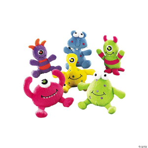 Colorful Stuffed Monster Characters - 12 Pc.
