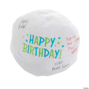 Birthday Autograph Pillow Stuffed Teddy Bear