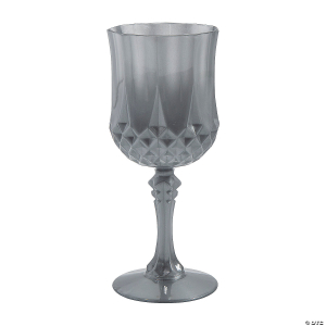 Silver Patterned Plastic Wine Glasses - 12 Ct.