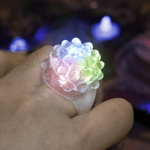 LED Flashing White Bumpy Ring