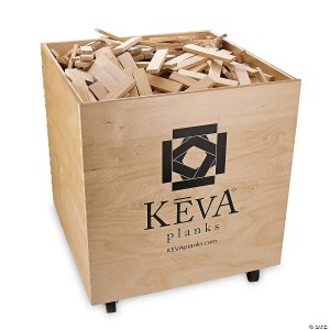 KEVA Maple 1,000 Planks in Wood Roller Bin