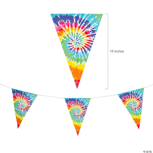Tie-Dye Plastic Pennant Banner