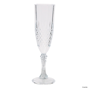 9" 8 oz. Clear Patterned Plastic Champagne Flutes - 12 Ct. 9" 8 oz. Clear Patterned Plastic Champagne Flutes - 12 Ct.