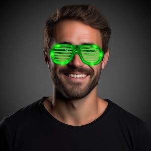 LED Green Slotted Glasses (1Pcs)