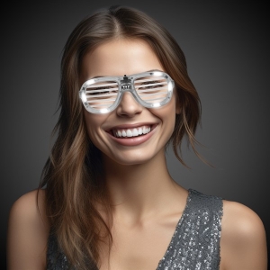 LED White Slotted Glasses (1Pcs)