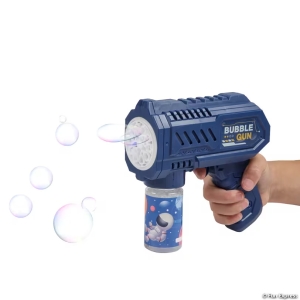 6 1/4" x 5 3/4" Blue Plastic Space Bubble Gun with Bubble Bottle