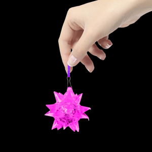 3" Light-Up Crystal Star Necklace- Pink