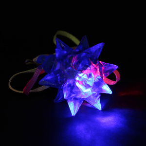 3" Light-Up Crystal Star Necklace- Blue
